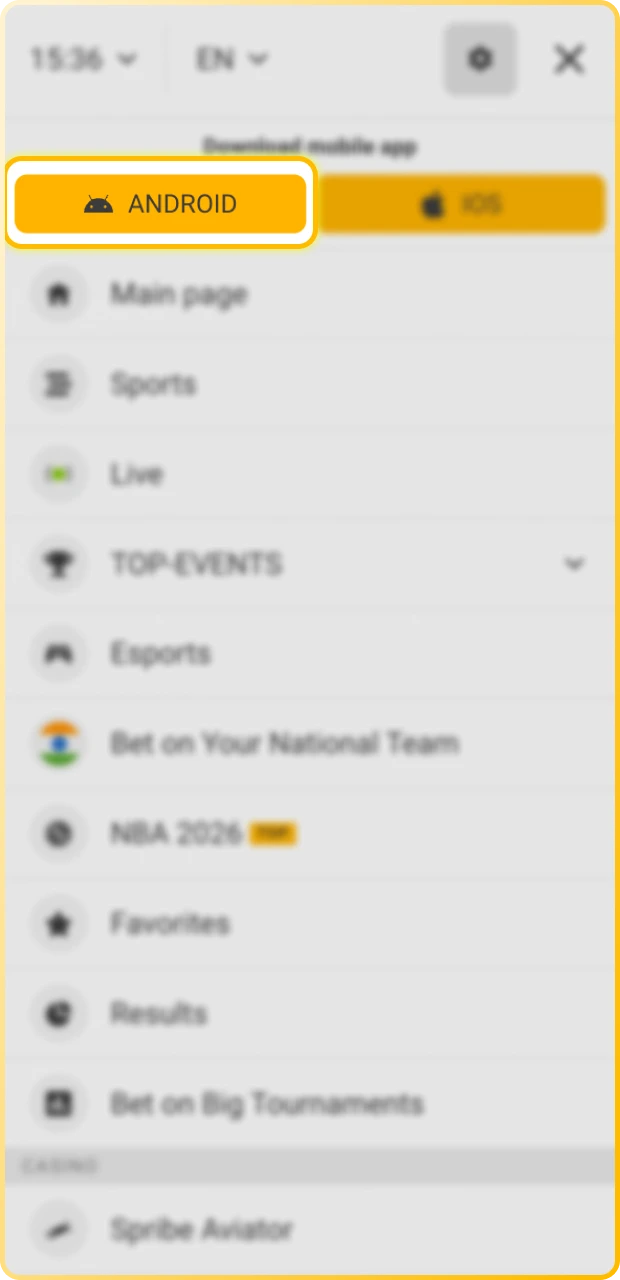 Save the Melbet Android APK file to your mobile device.