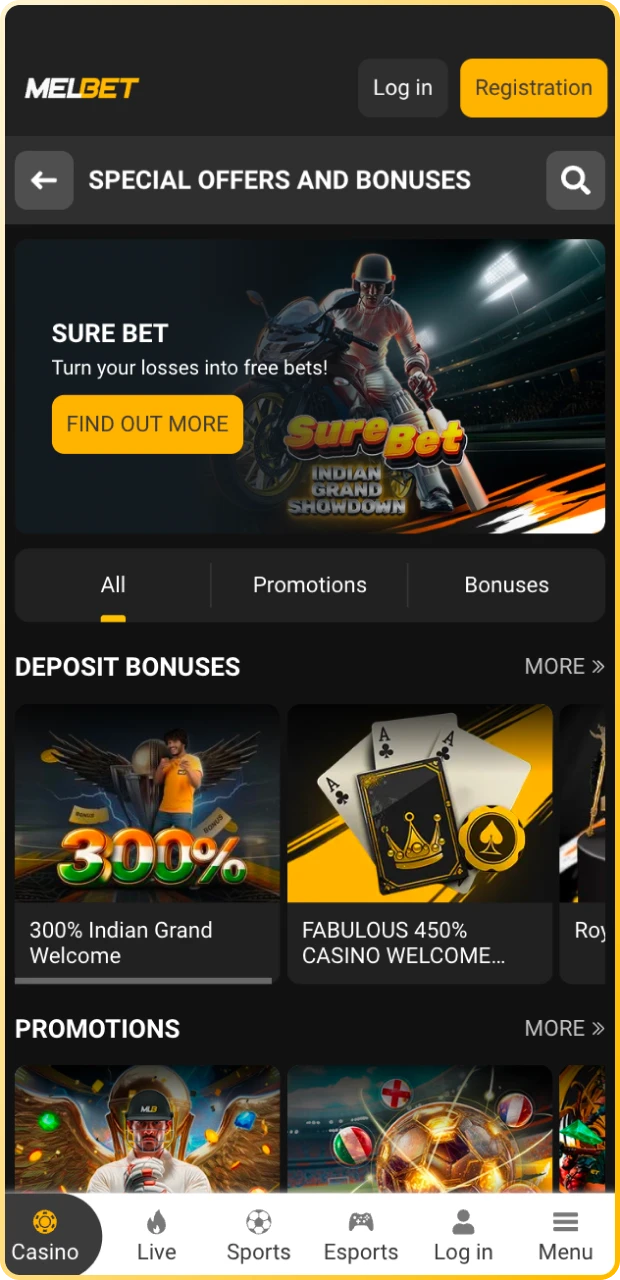 Claim a generous Melbet App bonus for new players.