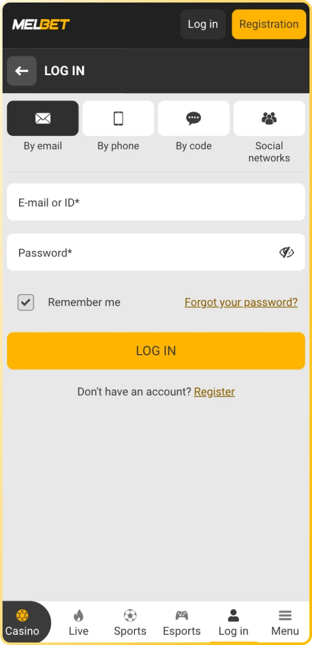 Launch the Melbet iOS App and start your betting journey.