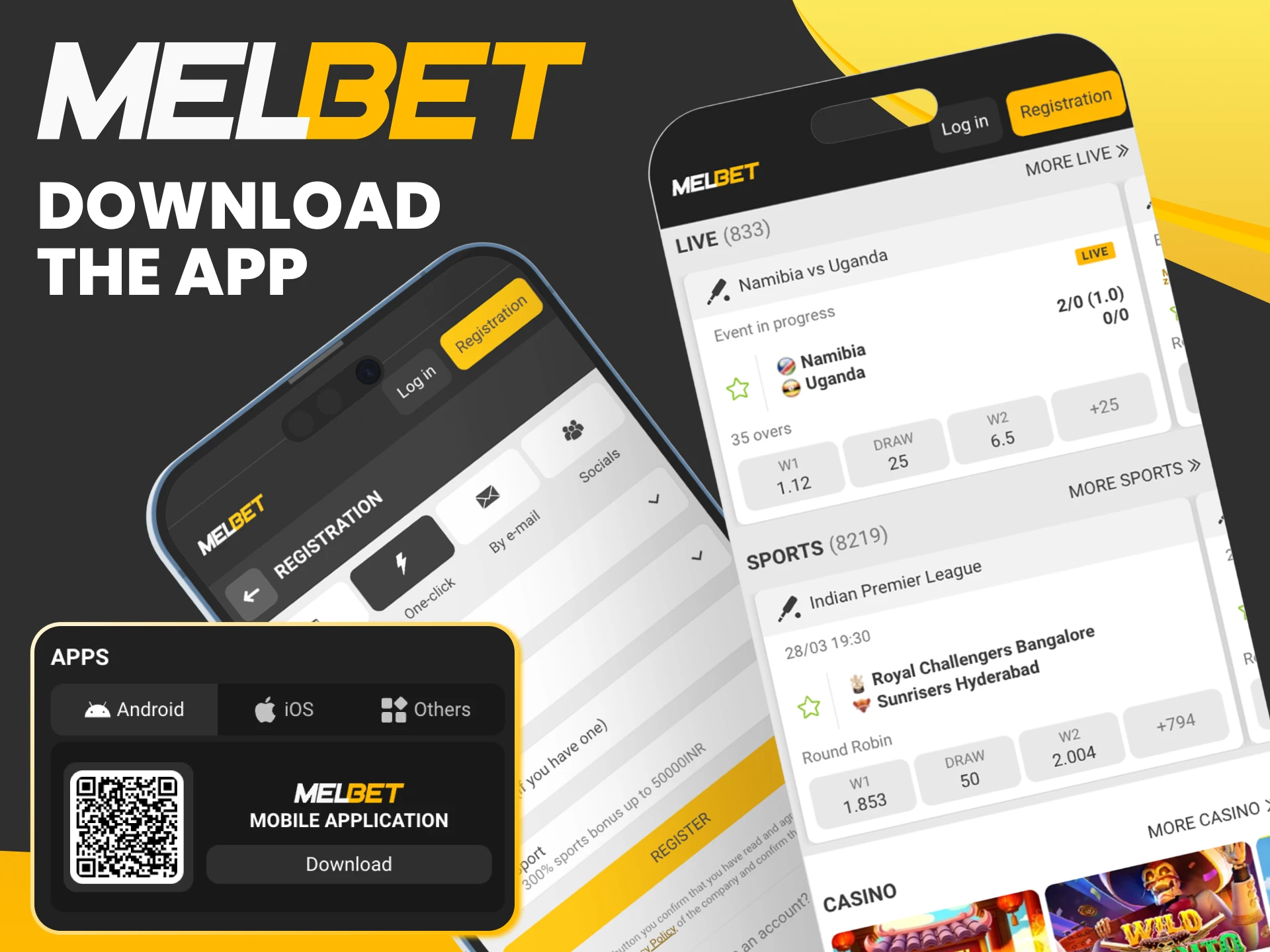 Download the App to complete your Melbet Registration on mobile.