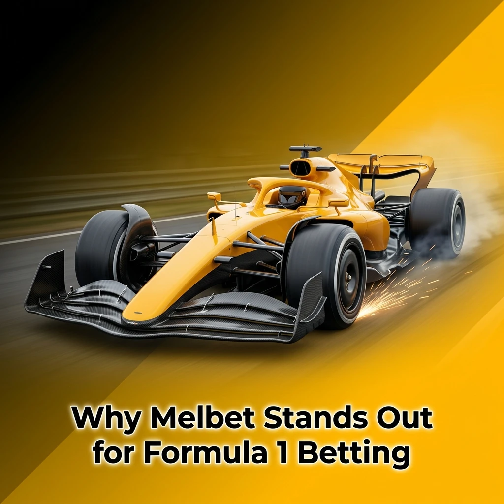 Melbet Formula 1 betting features including live odds, F1 markets, cash out, and UPI payments for Indian bettors